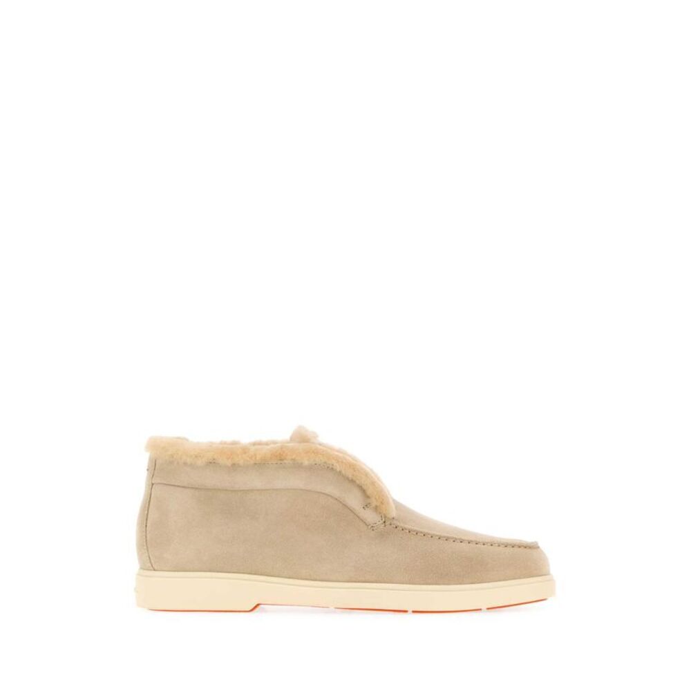 Santoni Women Sand Suede Ankle Boots